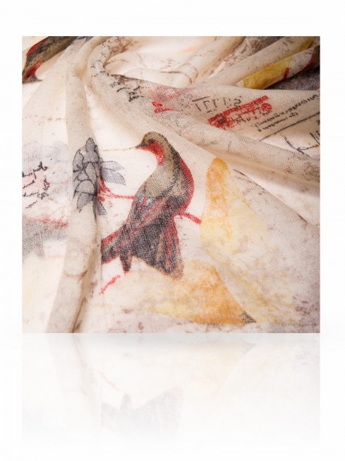Палантин Женский W-VINTAGE.BIRD/WHITE